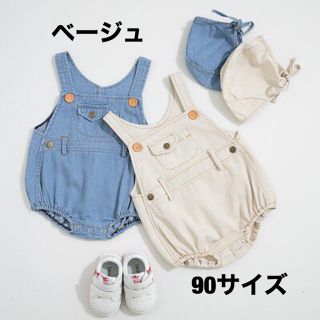 デニムサロペット♡ボンネット付き♡ 海外こども服　韓国子供服(ロンパース)