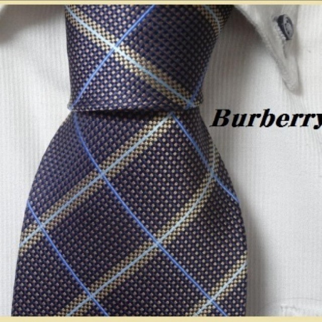 BURBERRY(バーバリー)の美品★バーバリーロンドン【光沢チェック柄】高級ネクタイ★クリーニング済 メンズのファッション小物(ネクタイ)の商品写真