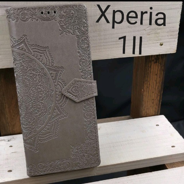 Xperia1 Ⅱ手帳型エンボスレザー曼荼羅モダングレースマホケースsog01の通販 by Fujimondボディバッグスマホ|ラクマ Xperia1 Ⅱ手帳型エンボスレザー曼荼羅モダングレーsog01