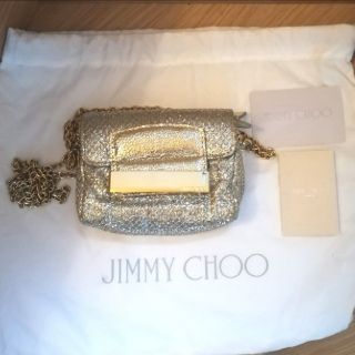 ジミーチュウ(JIMMY CHOO)の【着用2回】JIMMY CHOO♡きらきら♡ミニバッグ(クラッチバッグ)