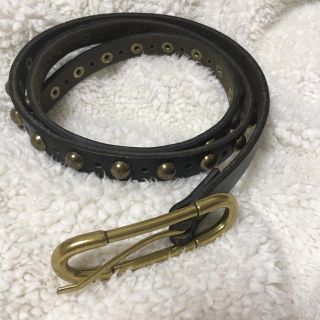 ディーゼル(DIESEL)の革ベルト　黒　スタッズ  (ベルト)