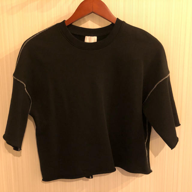 Ameri VINTAGE(アメリヴィンテージ)のAMERI hand stitch sweat top アメリ ステッチ五分袖 レディースのトップス(Tシャツ(半袖/袖なし))の商品写真