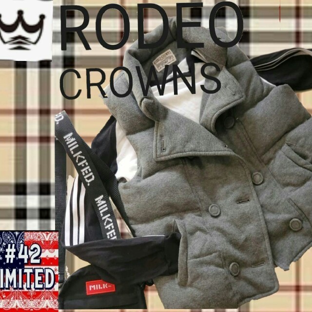 RODEO CROWNS(ロデオクラウンズ)のロデオクラウンズ 新品　RODEOCROWNS　ダウン ベスト M グレー レディースのジャケット/アウター(ダウンベスト)の商品写真