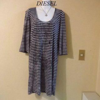 ディーゼル(DIESEL)のDIESELディーゼル♡BIG絵柄ボーダーワンピース(ひざ丈ワンピース)