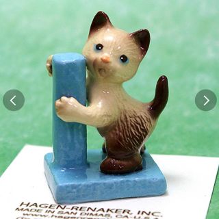 ロイヤルコペンハーゲン(ROYAL COPENHAGEN)のHAGEN RENAKER☆ヘイゲンリネカー　キトゥンウィズポスト！猫(置物)