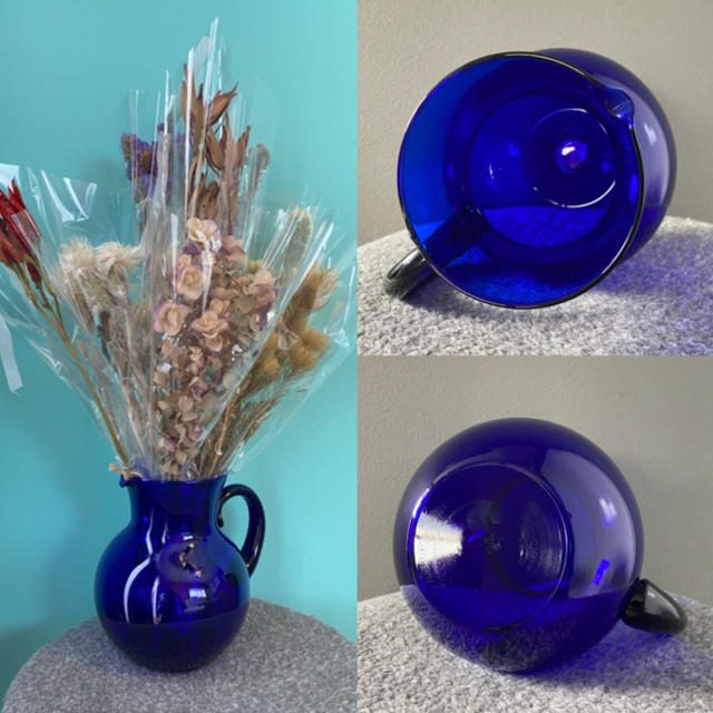 ビンテージ 花瓶 レトロ ガラス フラワーベース ファイヤーキング