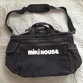 水洗いクリーニング済みですミキハウス MIKIHOUSE トート マザーズバッグ キャンバス ショルダー