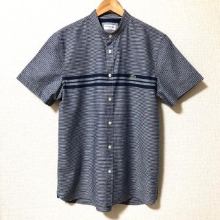 ラコステ(LACOSTE)の【ご予約中】LACOSTE SLIMFIT ボーダー柄 麻混コットンシャツ(シャツ)