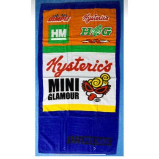 ヒステリックミニ(HYSTERIC MINI)のヒスミニ☆正規品☆新品☆ビーチタオル☆BIG☆バスタオル☆タオルケット☆青☆③(タオル/バス用品)