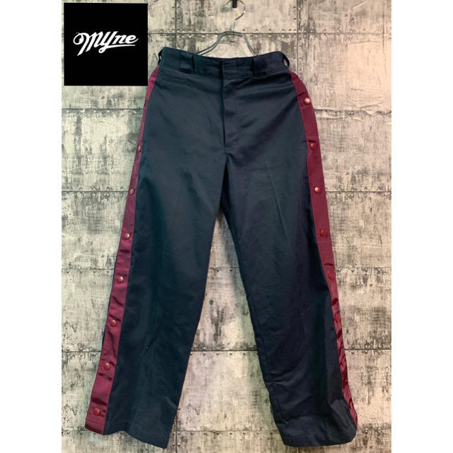 高島涼着用 myne×Dickies スナップ サイドライン ワイドパンツ