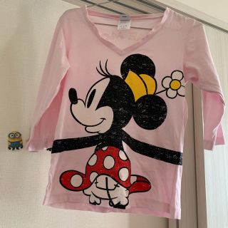 ディズニー(Disney)のミニー　7分袖　VネックTシャツ　Sサイズ(Tシャツ(長袖/七分))