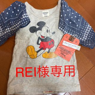 デニムダンガリー(DENIM DUNGAREE)のDD ✖️mickey バンダナ袖Tシャツ　タグ有り　隠れmickey(Tシャツ/カットソー)