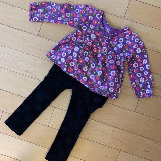 オシュコシュ(OshKosh)のOSHKOSH 100の花柄チュニック　FO kids 100のパンツ(Tシャツ/カットソー)