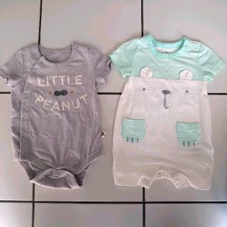 ベビーギャップ(babyGAP)の特価！ babyGAP 6-12m ショートオール ロンパース 2枚セット(ロンパース)