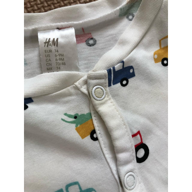 H&H(エイチアンドエイチ)のH&M 薄手長袖ロンパース パジャマ ３枚セット キッズ/ベビー/マタニティのベビー服(~85cm)(パジャマ)の商品写真