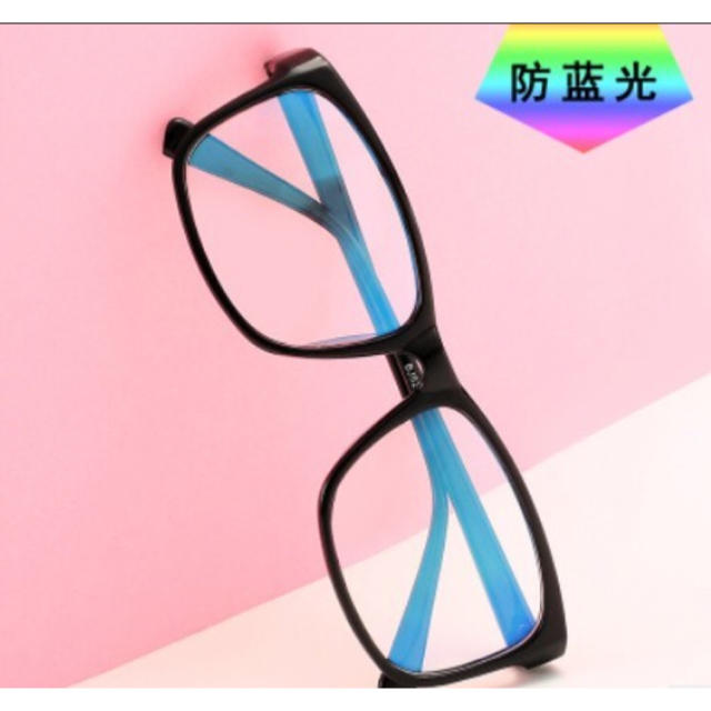 ＵＶ　ブルーライトカット　伊達メガネ　ブラック メンズのファッション小物(サングラス/メガネ)の商品写真