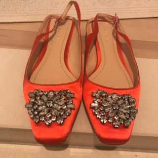 ザラ(ZARA)のZARA ビジューパンプス　38(バレエシューズ)