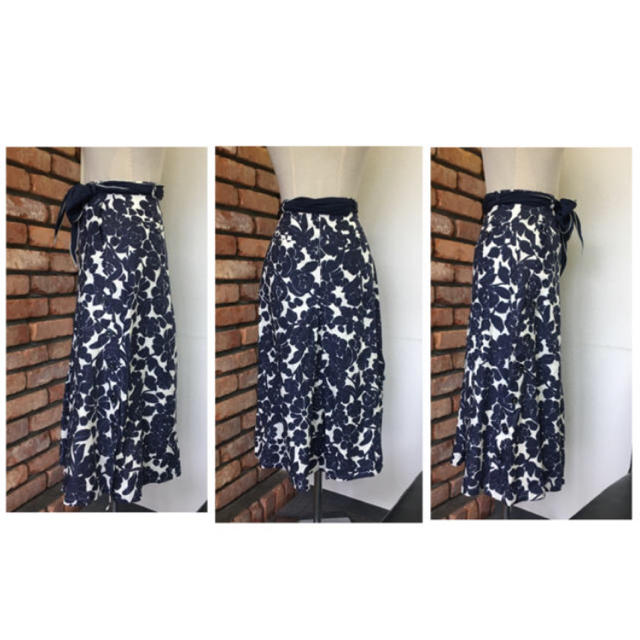 定価3万/2回使用 マックスマーラ ロングスカート リネン/花柄 白タグ