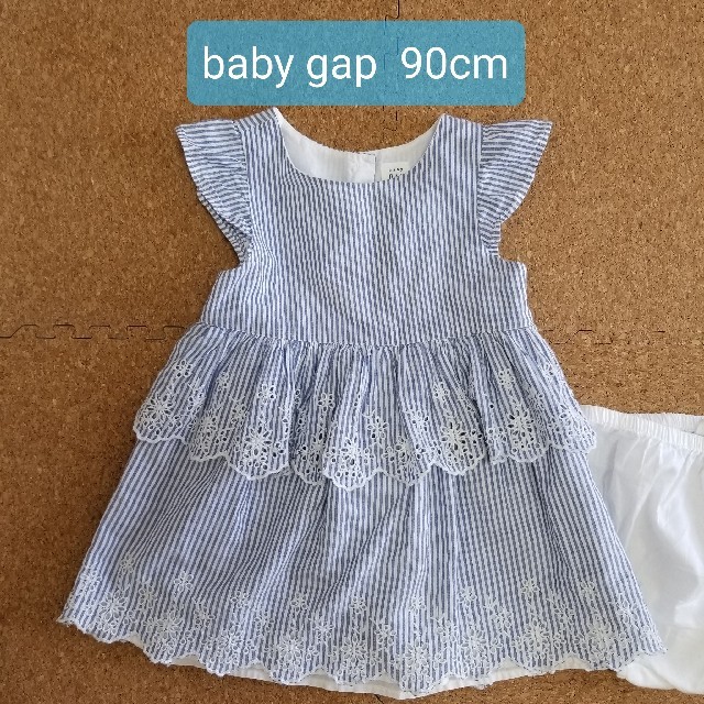 babyGAP(ベビーギャップ)のbabygap ストライプワンピース 90cm キッズ/ベビー/マタニティのキッズ服女の子用(90cm~)(ワンピース)の商品写真