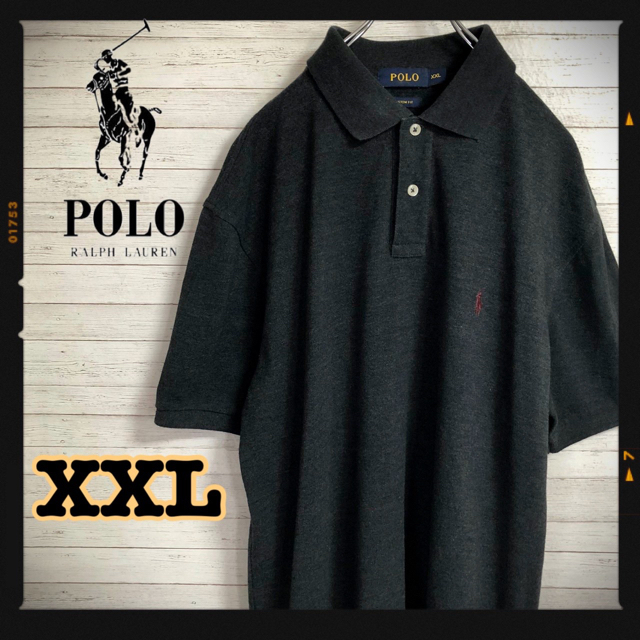 POLO RALPH LAUREN(ポロラルフローレン)の【大人気】ポロラルフローレン　ヴィンテージポロシャツ　黒　XXL メンズのトップス(ポロシャツ)の商品写真