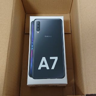 ギャラクシー(Galaxy)のGalaxy A7 ブラックsimフリースマートフォン 新品・未使用(スマートフォン本体)