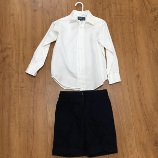 ポロラルフローレン(POLO RALPH LAUREN)のラルフローレン　キッズ　110センチ　白ワイシャツ&紺短パン(パンツ/スパッツ)