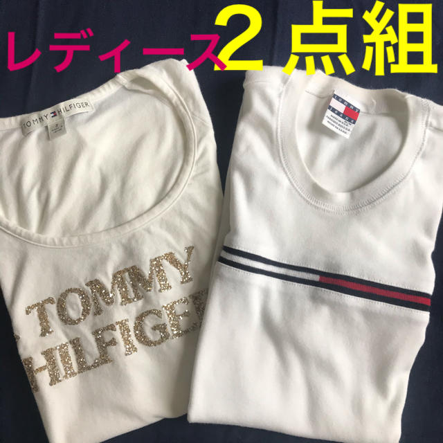 TOMMY HILFIGER(トミーヒルフィガー)の【２点セット】トミーヒルフィガー  レディース 白Tシャツ　カットソー　  レディースのトップス(Tシャツ(半袖/袖なし))の商品写真