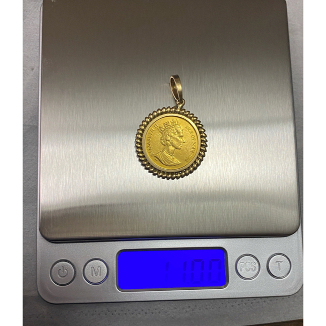 マン島　キャットコイン　1/5oz 総重量11g K18 K24 メンズのアクセサリー(ネックレス)の商品写真