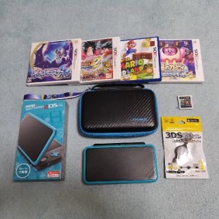 ニンテンドー3DS(ニンテンドー3DS)のNewニンテンドー2DS LL ブラック×ターコイズ　ソフト5本(携帯用ゲーム機本体)