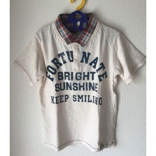 サンカンシオン(3can4on)の美品  3 can 4on キッズ140㎝ 襟付きシャツ半袖 男の子(女の子も)(Tシャツ/カットソー)