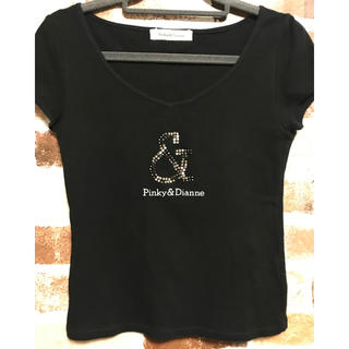 ピンキーアンドダイアン(Pinky&Dianne)の①【ビンキー&ダイアン】&ロゴ 半袖Tシャツ黒(Tシャツ(半袖/袖なし))