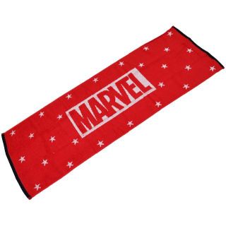 マーベル(MARVEL)のMARVEL マーベル フェイスタオル ロングロゴスタージャガード レッド新品(その他)