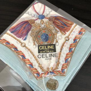 セフィーヌ(CEFINE)のCELINE セリーヌ 大判ハンカチ　ブルー(ハンカチ)