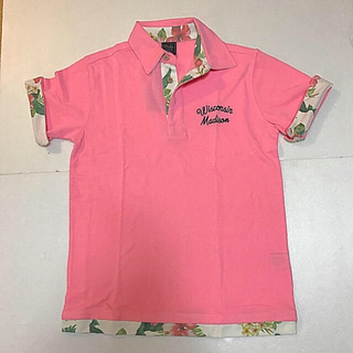 トロピカル 鹿の子フェイクレイヤードポロ L ピンク新品(ポロシャツ)