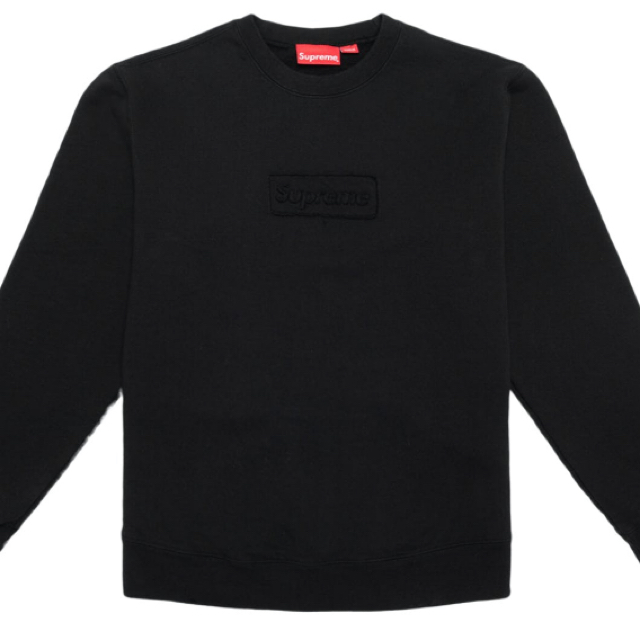 supreme cutout logo crewneck S 黒