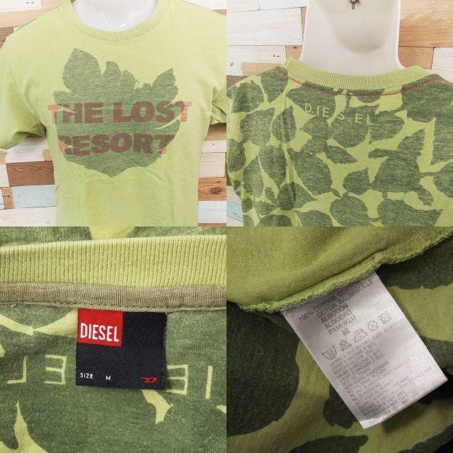 DIESEL(ディーゼル)の【DIESEL】 美品 ディーゼル リーフ柄ライトグリーン 半袖Tシャツ M メンズのトップス(Tシャツ/カットソー(半袖/袖なし))の商品写真