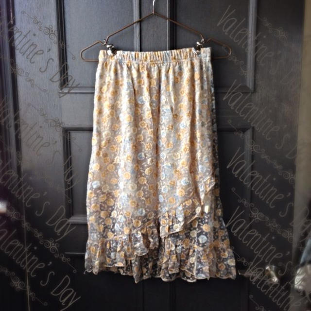 古着屋フラワー春花柄オーガンジースカート レディースのスカート(ひざ丈スカート)の商品写真
