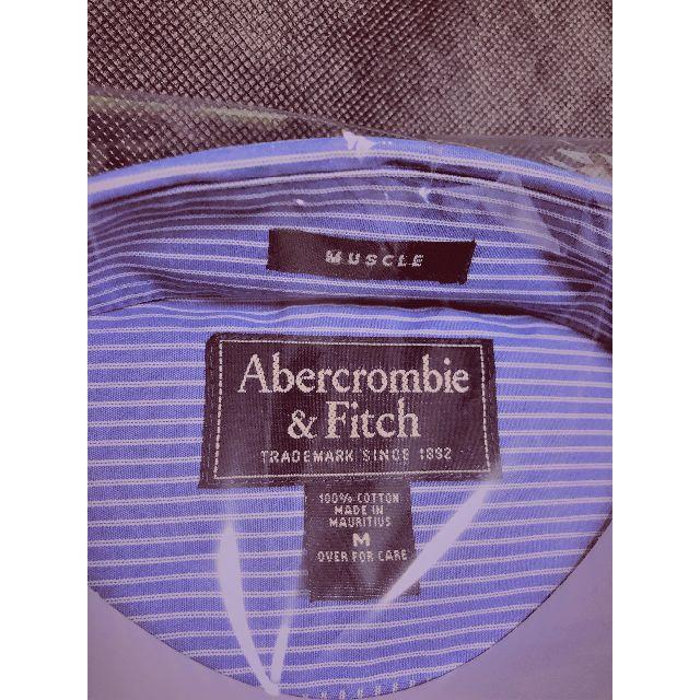 Abercrombie&Fitch(アバクロンビーアンドフィッチ)のAbercrombie＆Fitch　長袖ストライプシャツ　ブルーM♪♪ メンズのトップス(シャツ)の商品写真