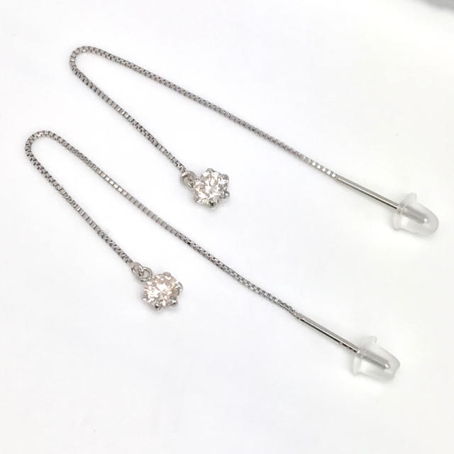 計0.30ct  天然ダイヤモンド　pt900 アメリカンピアス