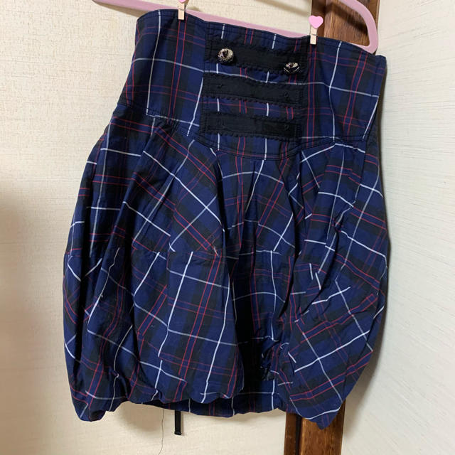 ALGONQUINS(アルゴンキン)の飾りボタンなし / ALGONQUINS チェック 編み上げバルーンスカート レディースのスカート(ひざ丈スカート)の商品写真