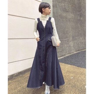 アメリヴィンテージ(Ameri VINTAGE)のAmeri Vintage新品STUDS DENIM DRESS デニム ドレス(ロングワンピース/マキシワンピース)