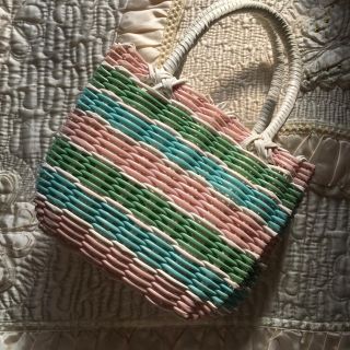 ロキエ(Lochie)の🔻vintage  straw  bag🍎(かごバッグ/ストローバッグ)