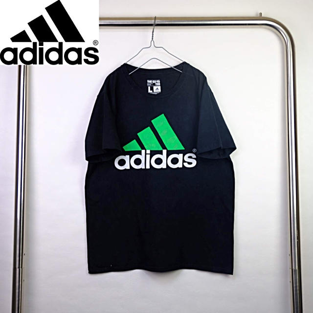 adidas(アディダス)のUSA古着　adidas アディダス　デカロゴ　パフォーマンスロゴ　Tシャツ　L メンズのトップス(Tシャツ/カットソー(半袖/袖なし))の商品写真