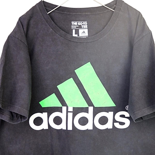 adidas(アディダス)のUSA古着　adidas アディダス　デカロゴ　パフォーマンスロゴ　Tシャツ　L メンズのトップス(Tシャツ/カットソー(半袖/袖なし))の商品写真