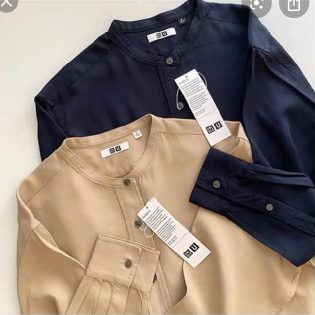 UNIQLO(ユニクロ)のユニクロユー　ドレープツイルスタンドカラーシャツ レディースのトップス(シャツ/ブラウス(長袖/七分))の商品写真