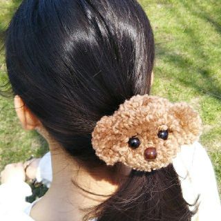 ポンぐるみのヘアゴム　トイプードル（単体）(ヘアアクセサリー)