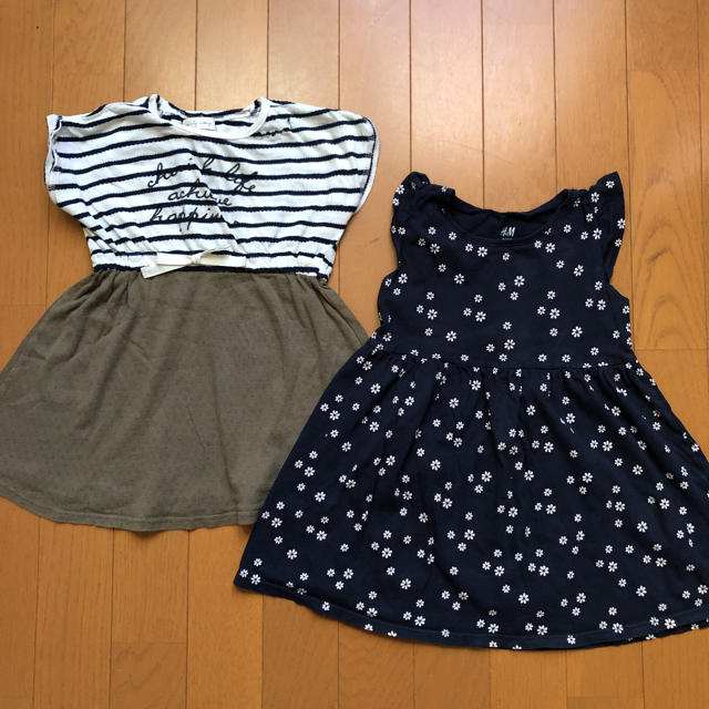 H&M(エイチアンドエム)のワンピース　H&M、キムラタン　2枚セット キッズ/ベビー/マタニティのキッズ服女の子用(90cm~)(ワンピース)の商品写真