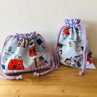 スヌーピー(SNOOPY)の《handmade》お弁当袋　巾着袋セット(外出用品)