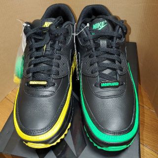 ナイキ(NIKE)のUNDEFEATED×AIR MAX 90 グリーン イエロー バカ履き(スニーカー)