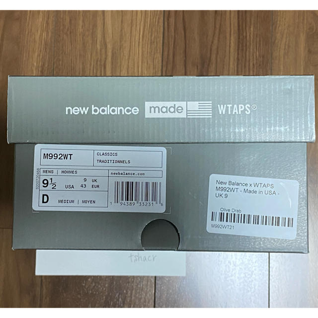 新品 new balance × wtaps M992WT 27.5cm
